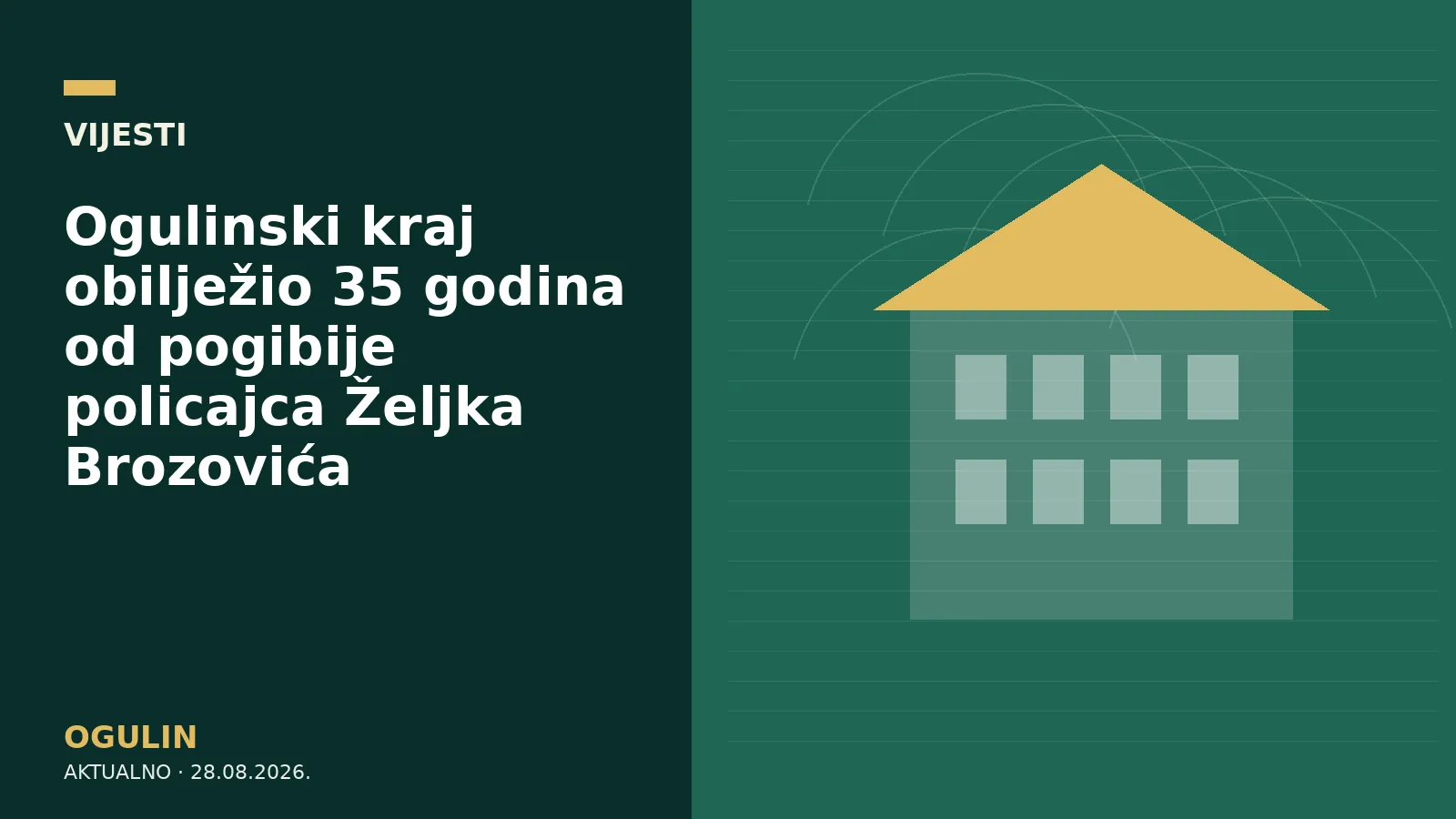 Ogulinski kraj obilježio 35 godina od pogibije policajca Željka Brozovića