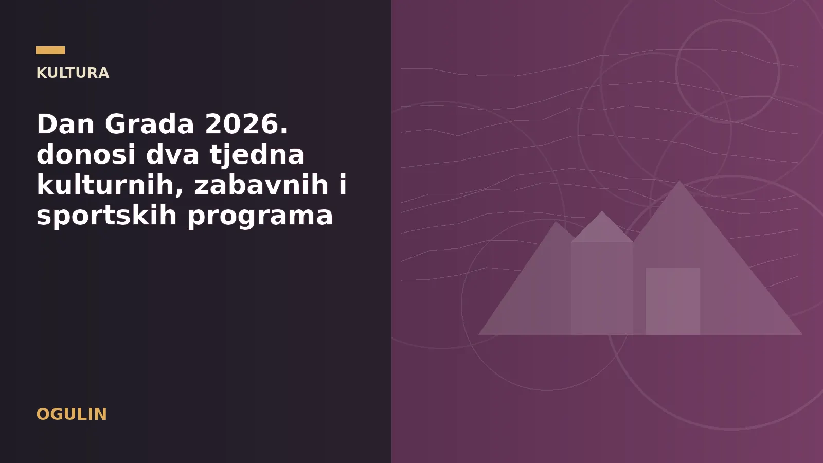 Dan Grada 2026. donosi dva tjedna kulturnih, zabavnih i sportskih programa