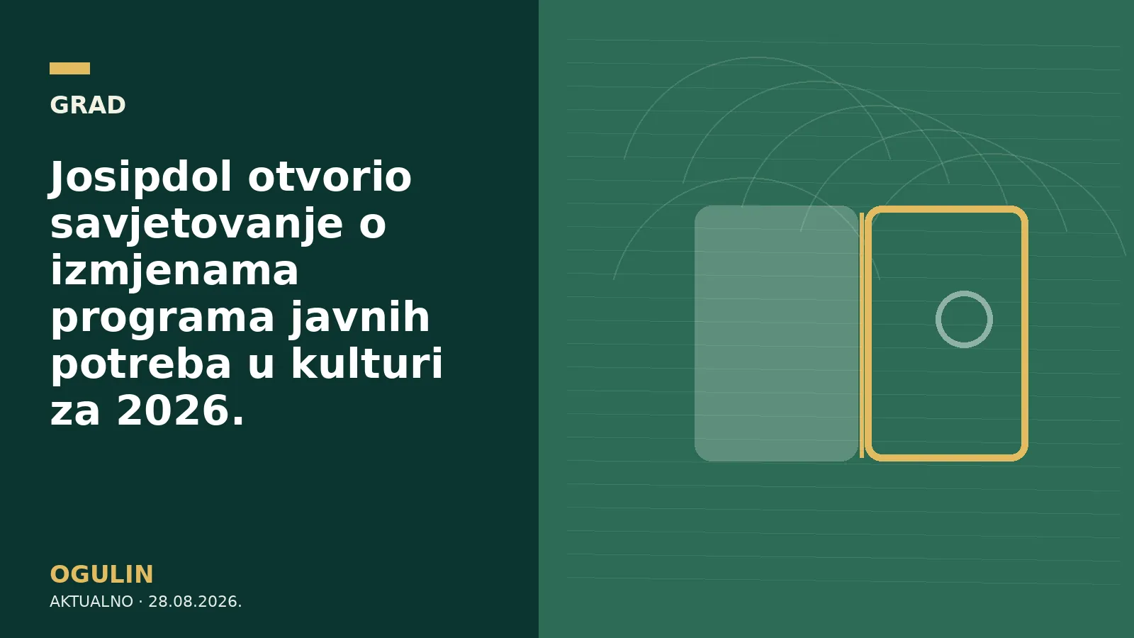 Josipdol otvorio savjetovanje o izmjenama programa javnih potreba u kulturi za 2026.