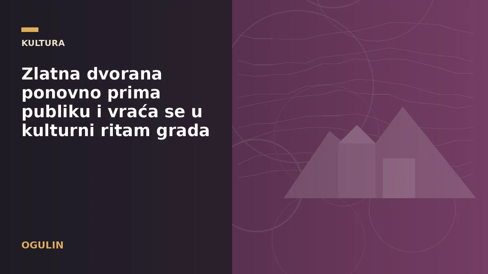Zlatna dvorana ponovno prima publiku i vraća se u kulturni ritam grada